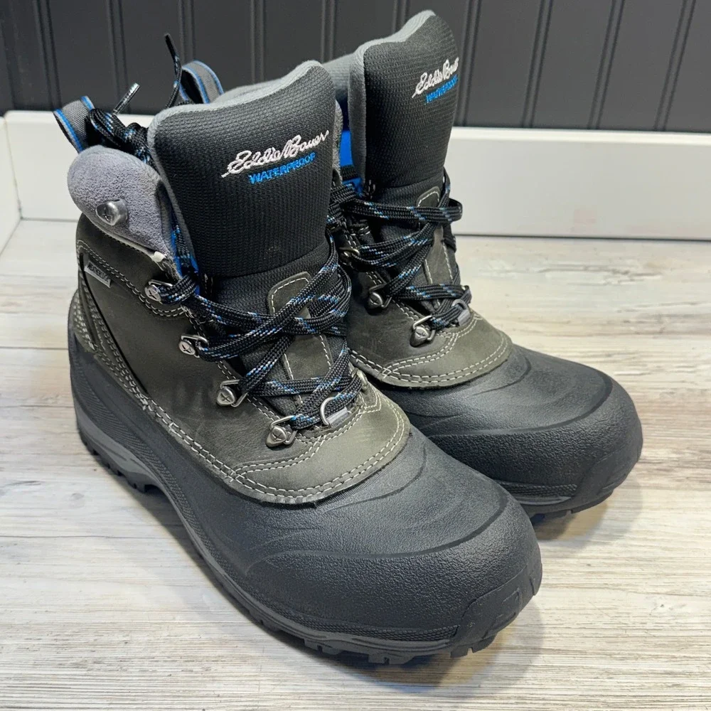 Eddie Bauer Weatheredge Waterproof Boots Men's Sz 8 200 G.Thermafill EUC‎